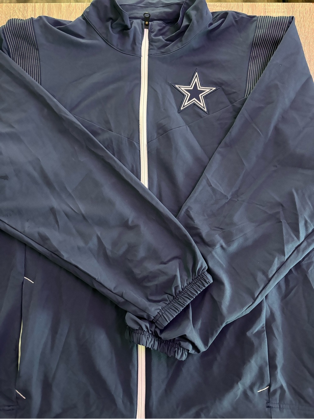 Men's Navy Full-Zip Athletic Jacket with Cowboys logo
